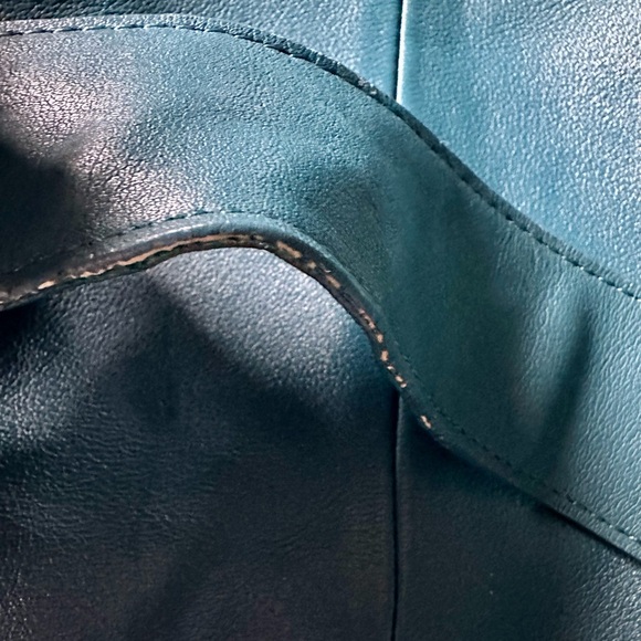 Vintage GAP Teal Leather Shoulder Bag EUC - Picture 9 of 9